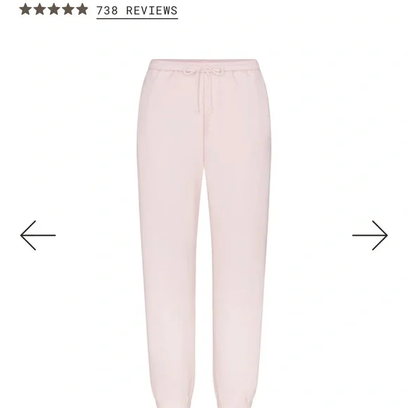 SKIMS NWT Cotton Fleece Classic Jogger - Barely Pink - Picture 6 of 7
